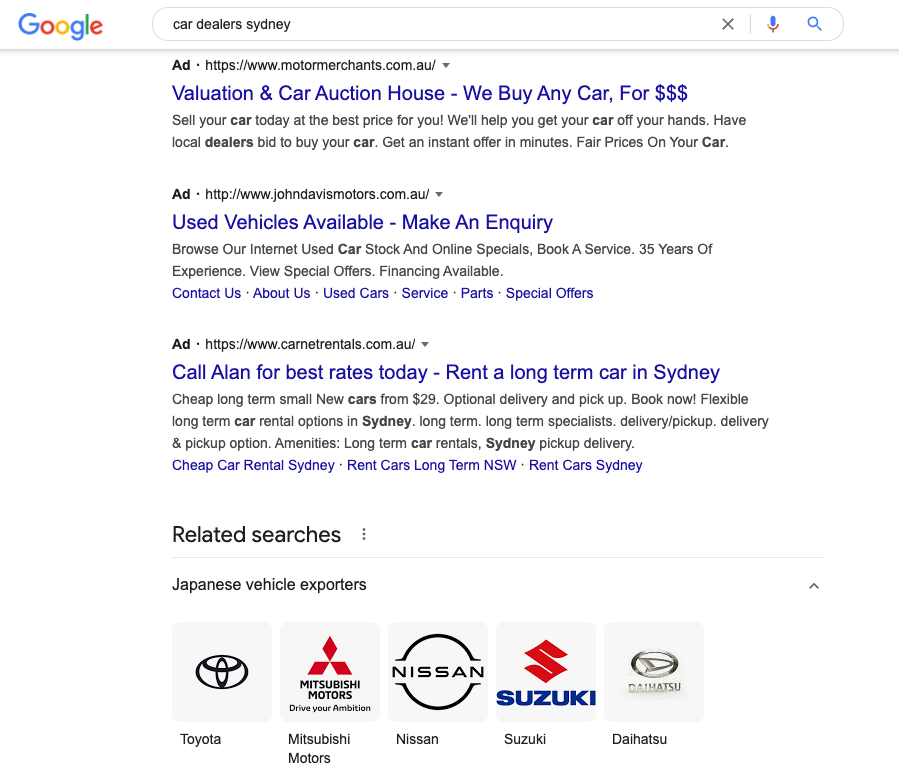 Google Ads For Car Dealerships