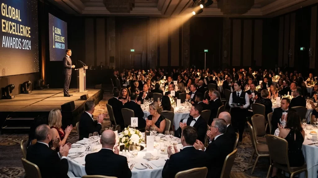 Corporate awards night on stage | function venue marketing agency