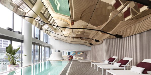 W Melbourne hotel pool and bar area